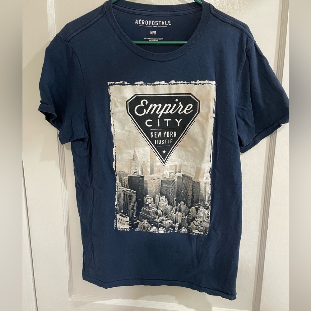 Aeropostale Empire City Graphic Tee - Navy